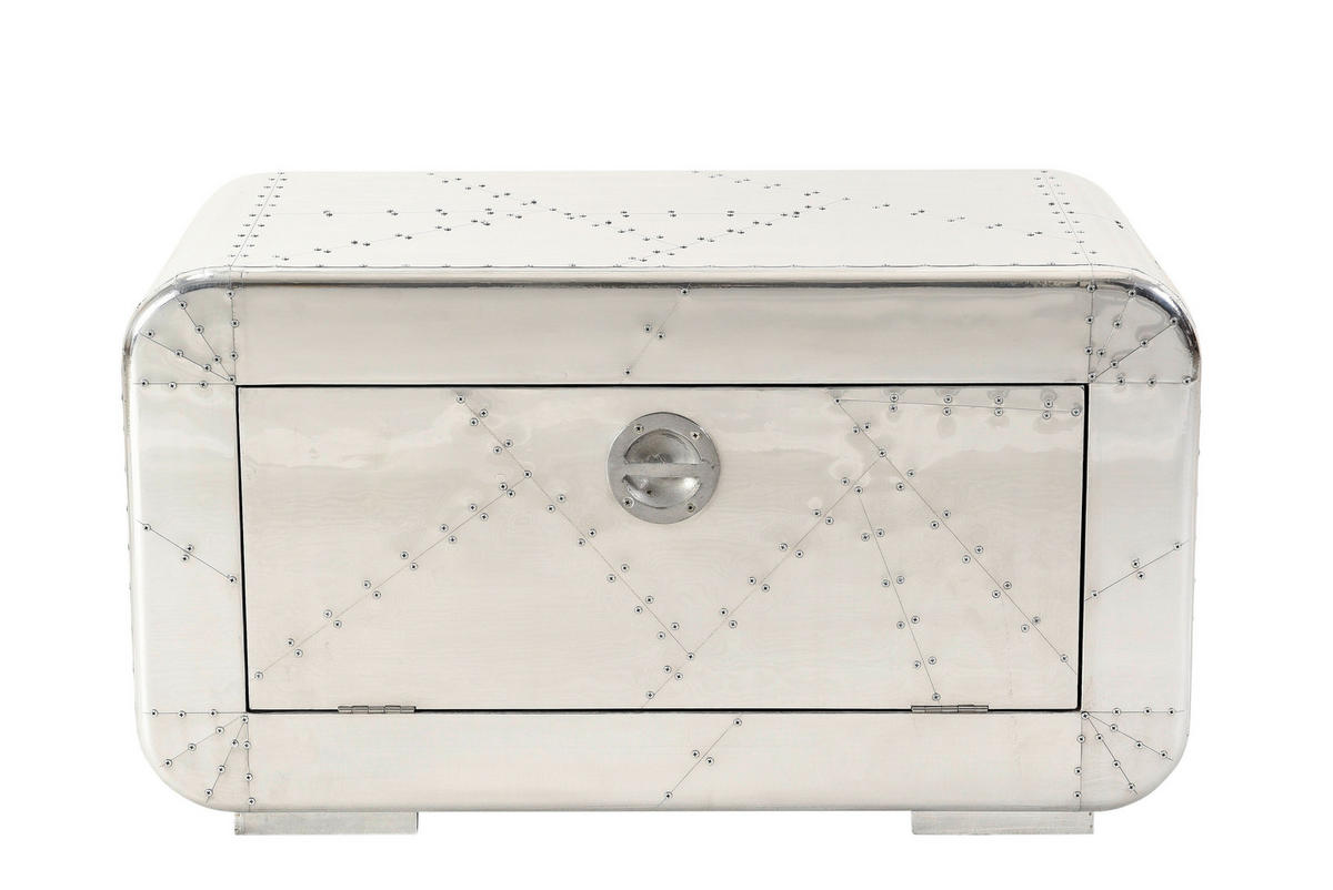 SCHUHSCHRANK Mangoholz massiv Silberfarben  - Silberfarben, Design, Holz/Holzwerkstoff (85/40/45cm) - MID.YOU