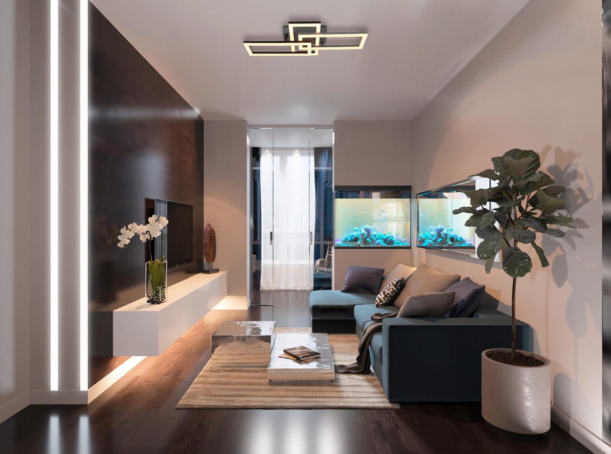 LED-DECKENLEUCHTE    61,4/34,1/9,3 cm  - Opal/Schwarz, Design, Kunststoff (61,4/34,1/9,3cm) - Globo