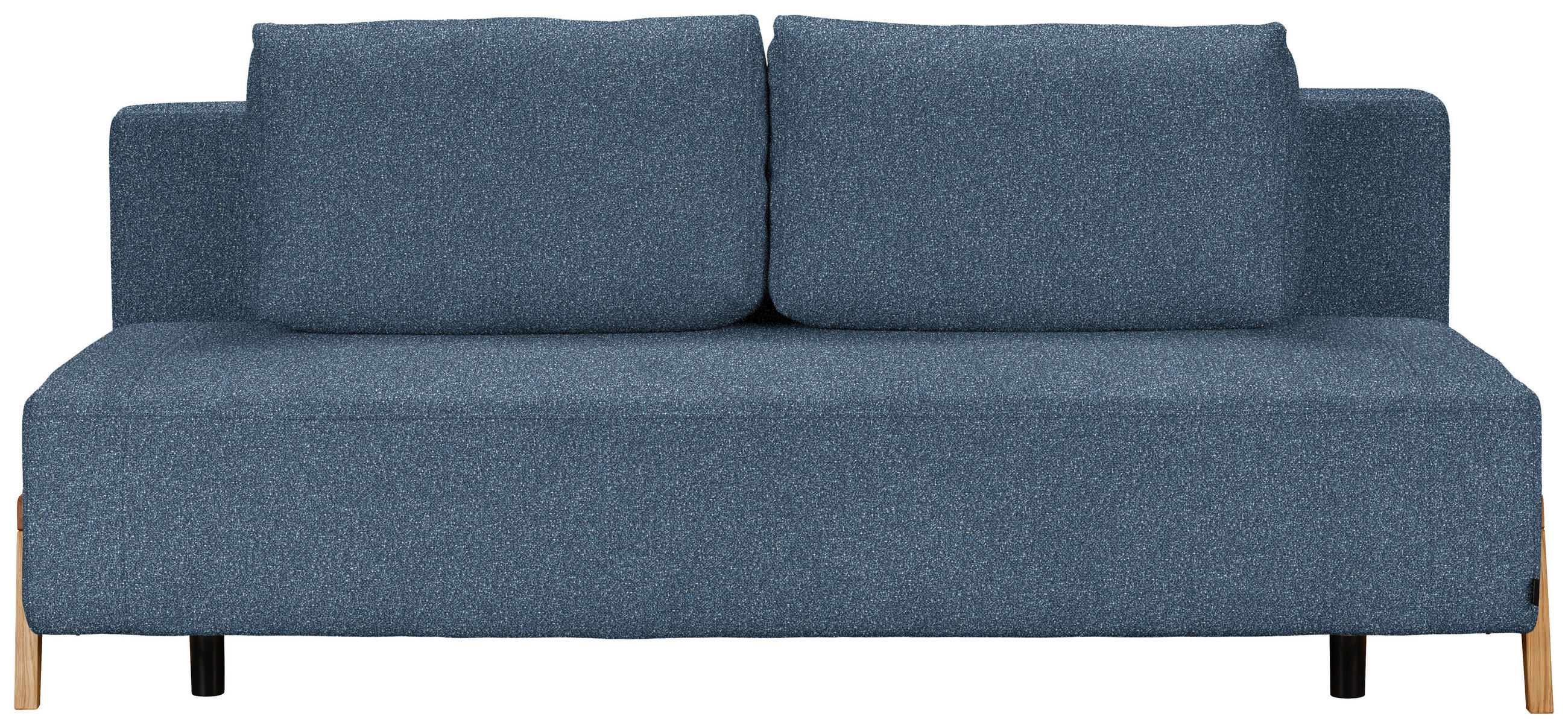 SCHLAFSOFA Bouclé Blau  - Blau/Naturfarben, Design, Holz/Textil (211/88/102cm) - Niels Andersson