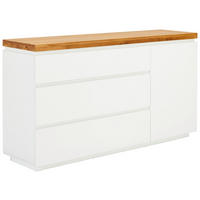 SIDEBOARD 145/82/42 cm  in Weiss, Eichefarben  - Weiss/Eichefarben, Konventionell, Holz/Holzwerkstoff (145/82/42cm) - Novel