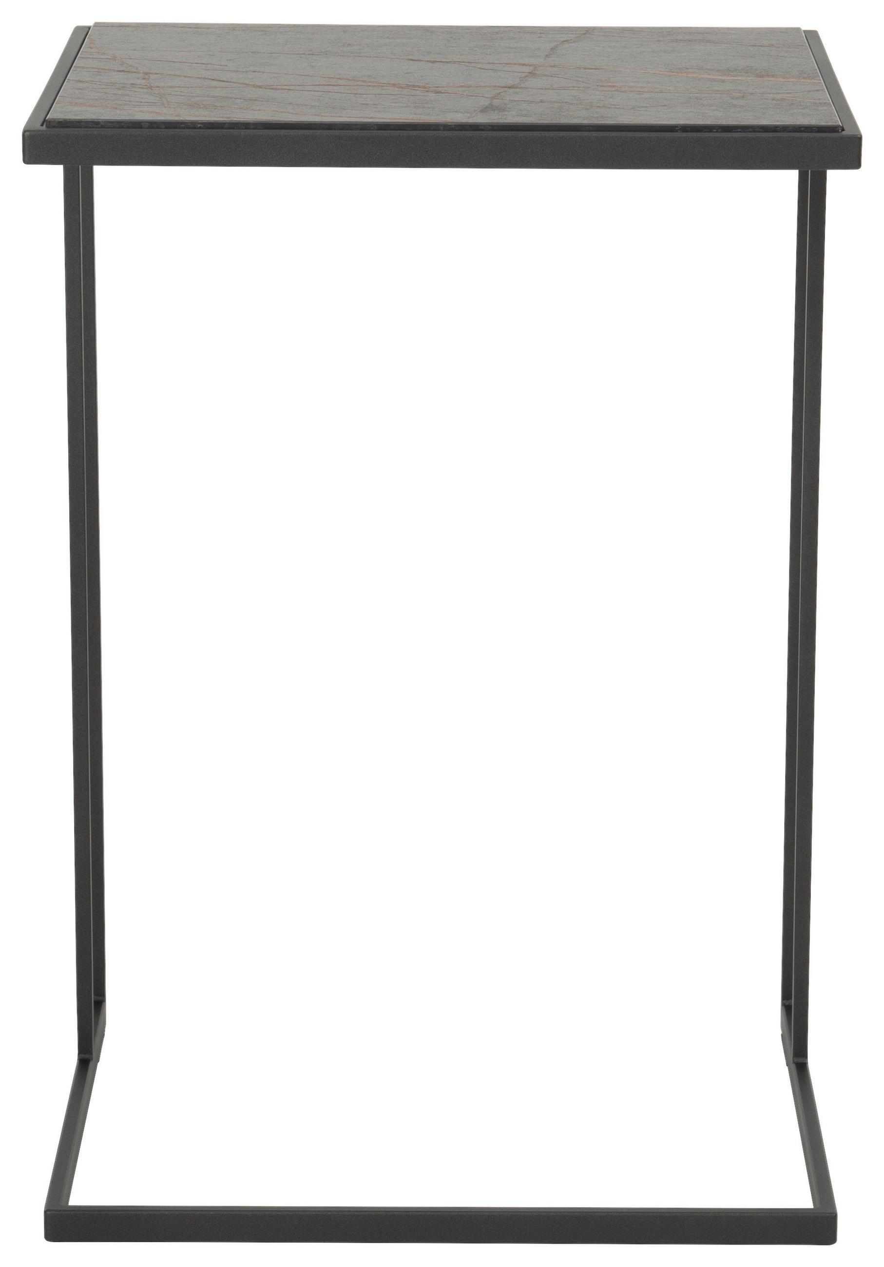 BEISTELLTISCH in Stein 47/38/68 cm  - Anthrazit/Kupferfarben, Design, Stein/Metall (47/38/68cm) - Johann Jakob