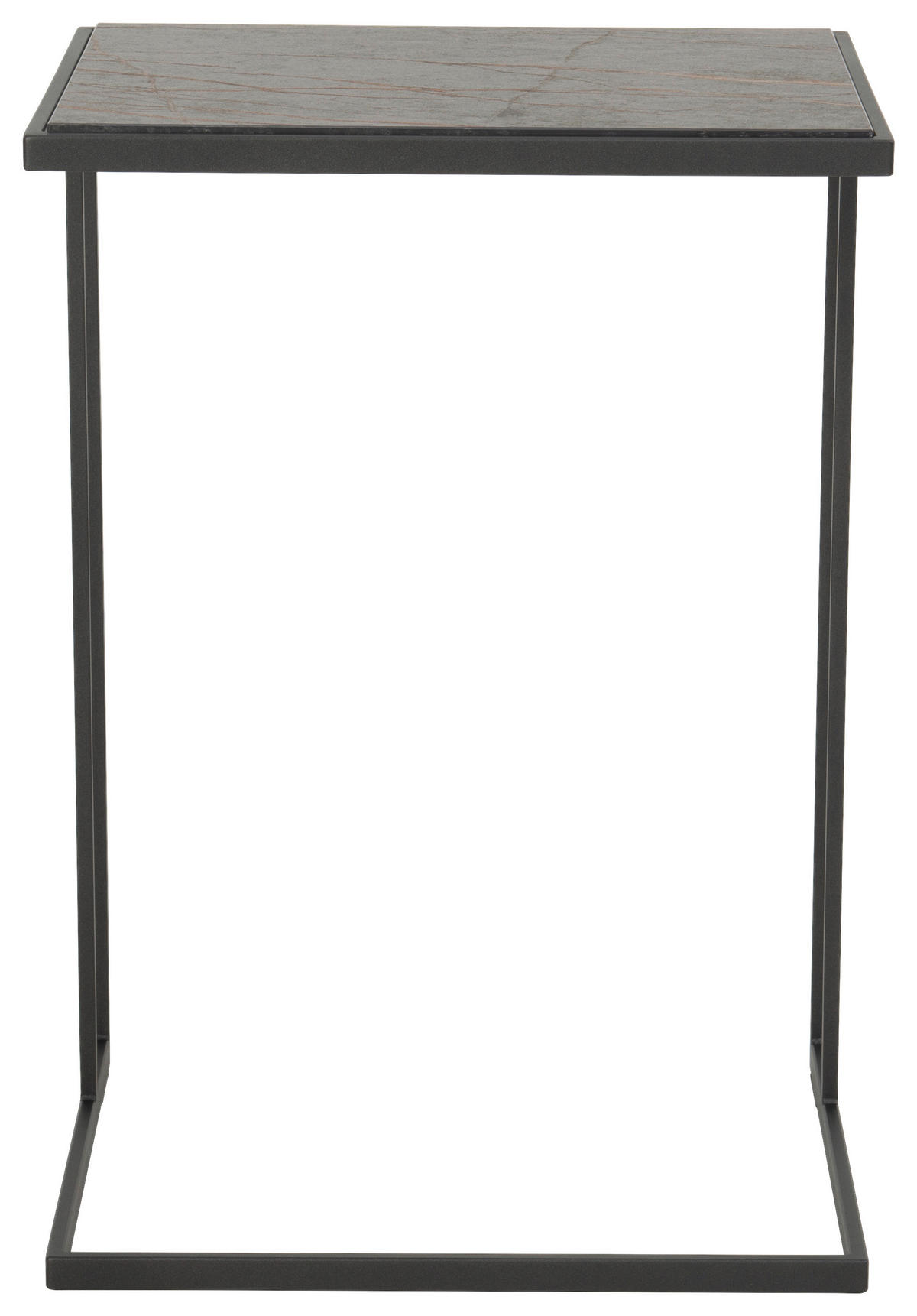 BEISTELLTISCH in Stein 47/38/68 cm  - Anthrazit/Kupferfarben, Design, Stein/Metall (47/38/68cm) - Johann Jakob
