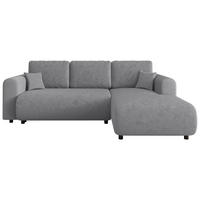 ECKSOFA inkl. Funktionen Hellgrau Cord  - Hellgrau/Schwarz, KONVENTIONELL, Kunststoff/Textil (260/200cm) - Xora