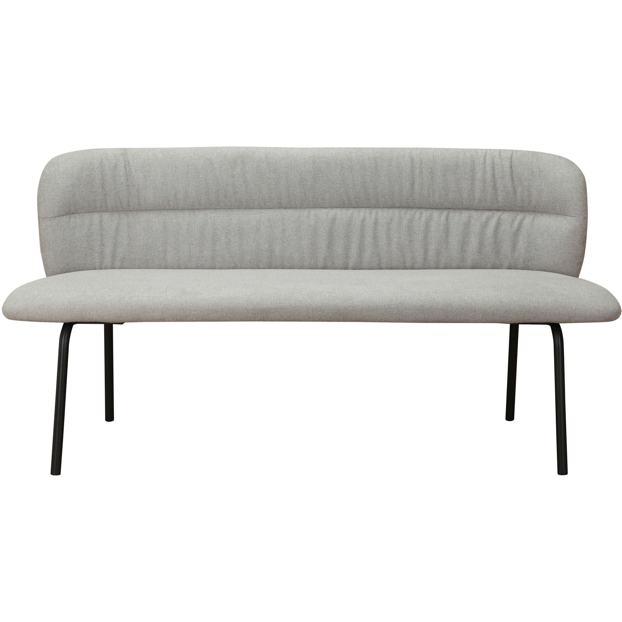 SITZBANK 160/78/55 cm Webstoff Grau  - Schwarz/Grau, MODERN, Textil/Metall (160/78/55cm) - MID.YOU