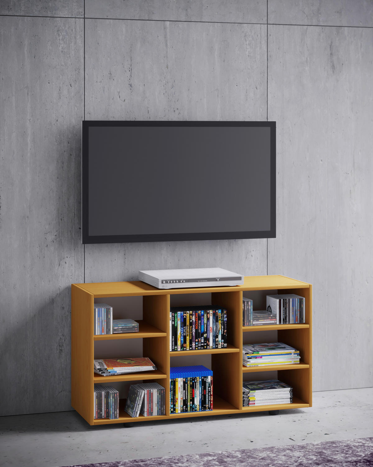 TV-BÄNK 114/60/40 cm  - bokfärgad/svart, Modern, trämaterial/plast (114/60/40cm) - MID.YOU
