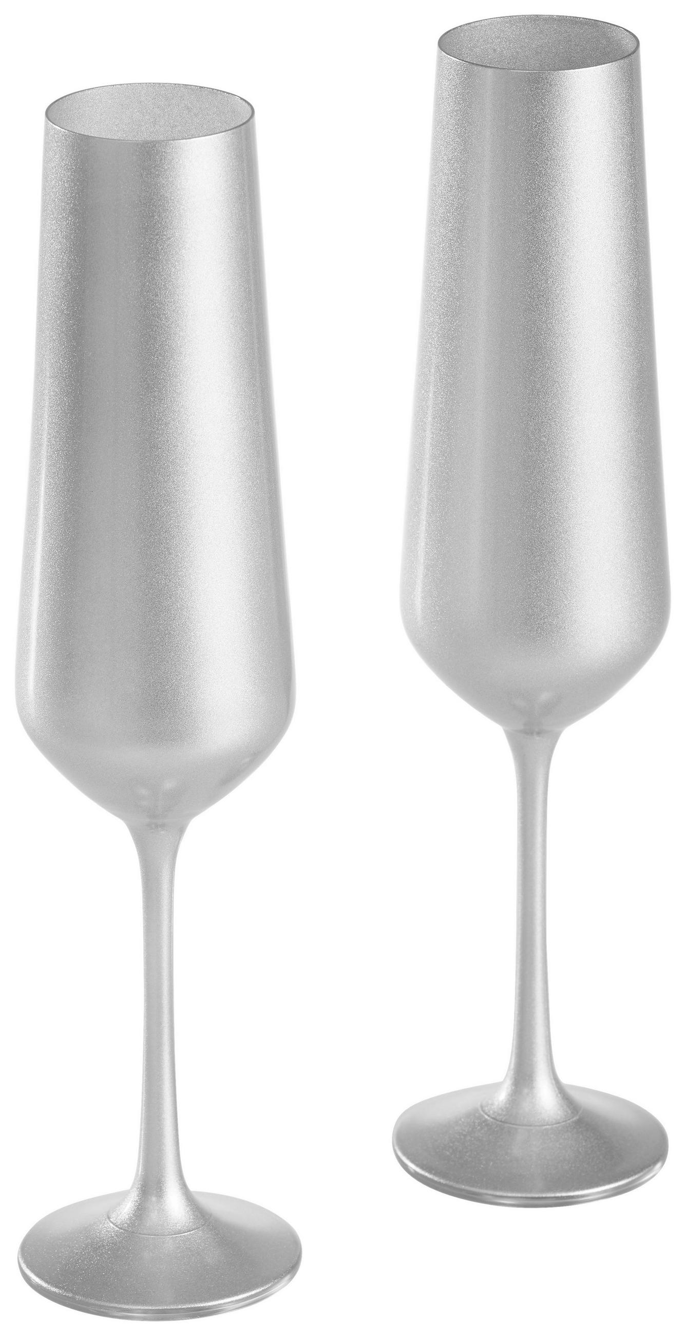 POHÁRKÉSZLET 2 részes  - ezüstszínű, Basics, üveg (0,2l)