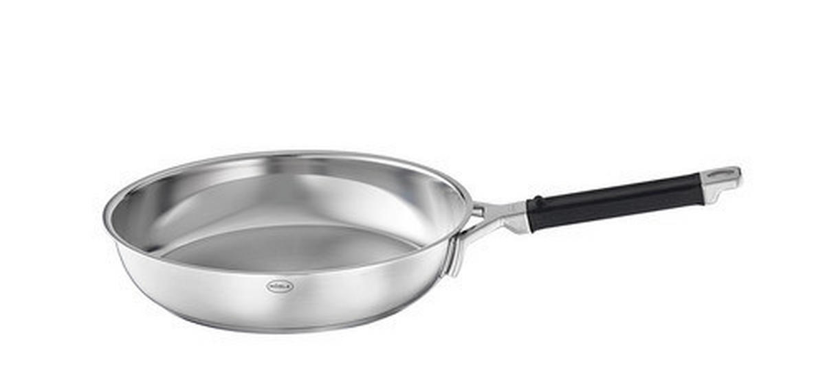 BRATPFANNE Silence Pro 28 cm  - Edelstahlfarben/Schwarz, Basics, Metall (28cm) - Rösle