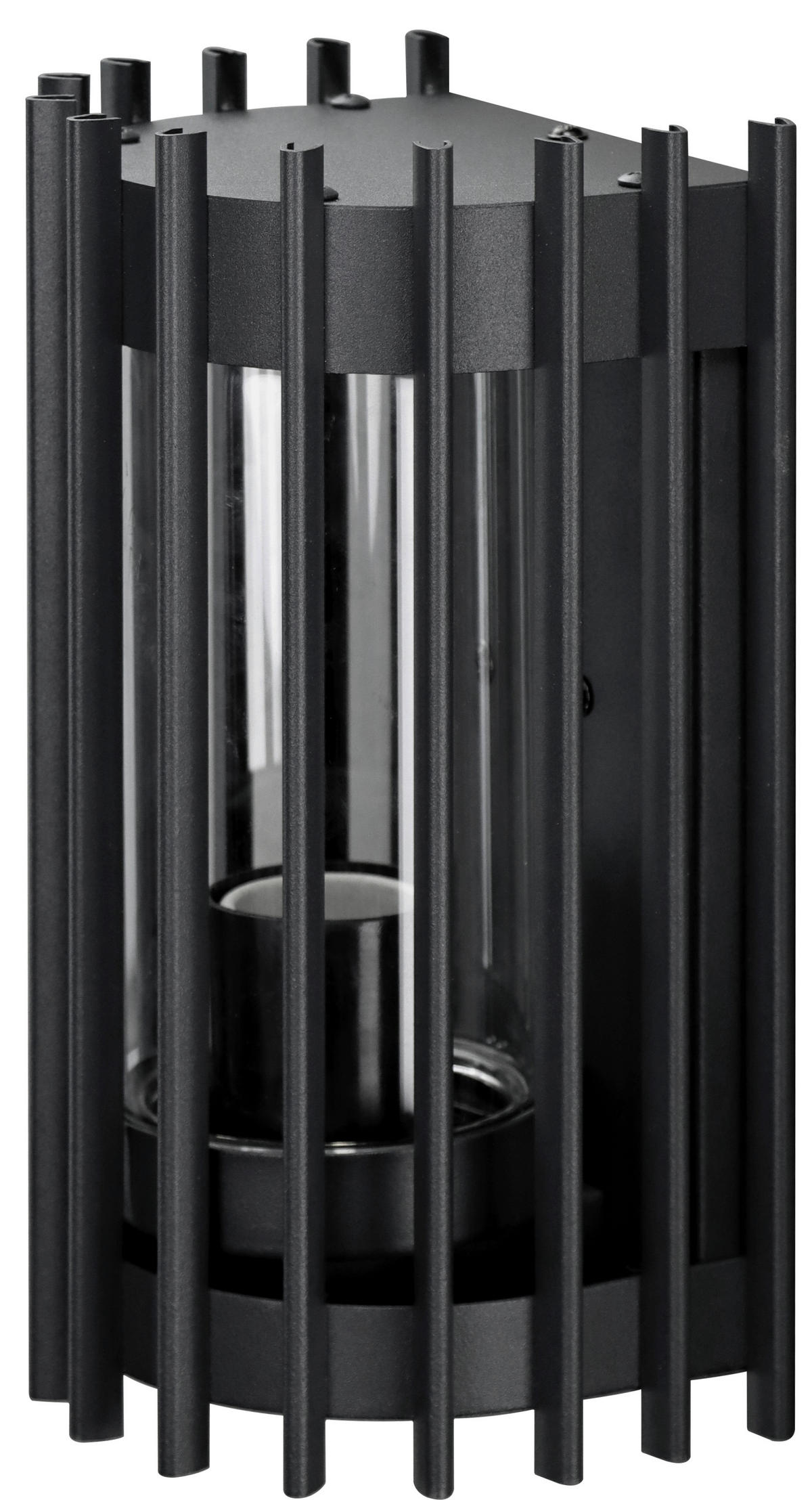 AUßENWANDLEUCHTE 24,5/10,8/11,6 cm   - Schwarz/Alufarben, Design, Metall (24,5/10,8/11,6cm)
