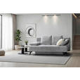SCHLAFSOFA  in Webstoff Hellgrau  - Hellgrau/Schwarz, Design, Textil/Metall (209-235/90/100cm) - Novel