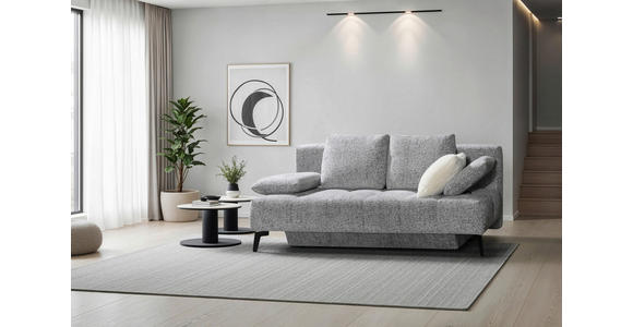 SCHLAFSOFA  in Webstoff Hellgrau  - Hellgrau/Schwarz, Design, Textil/Metall (209-235/90/100cm) - Novel