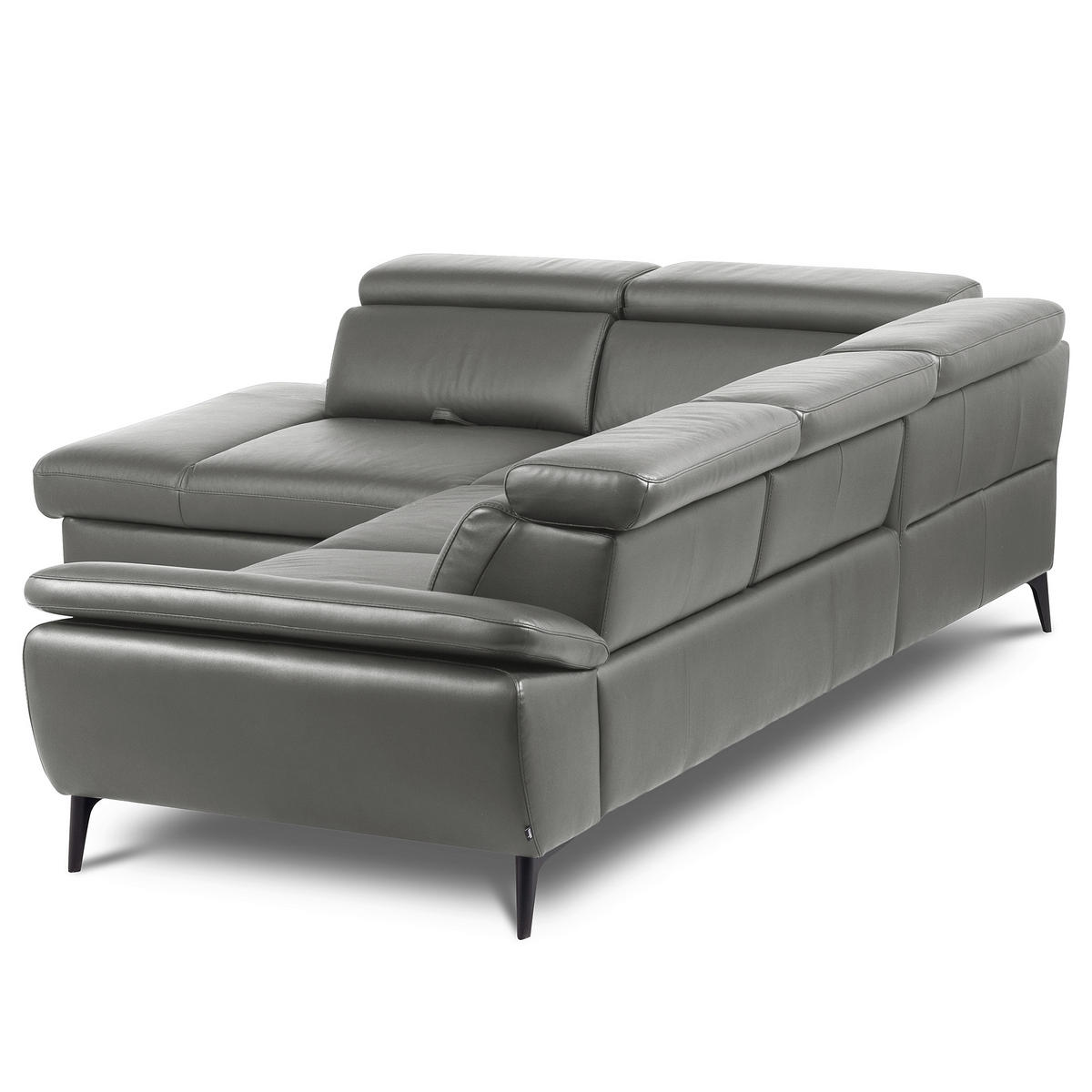 ECKSOFA  in Lederlook Echtleder Anthrazit  220/274 cm  - Anthrazit/Schwarz, Design, Leder/Textil (220/274cm) - Livetastic