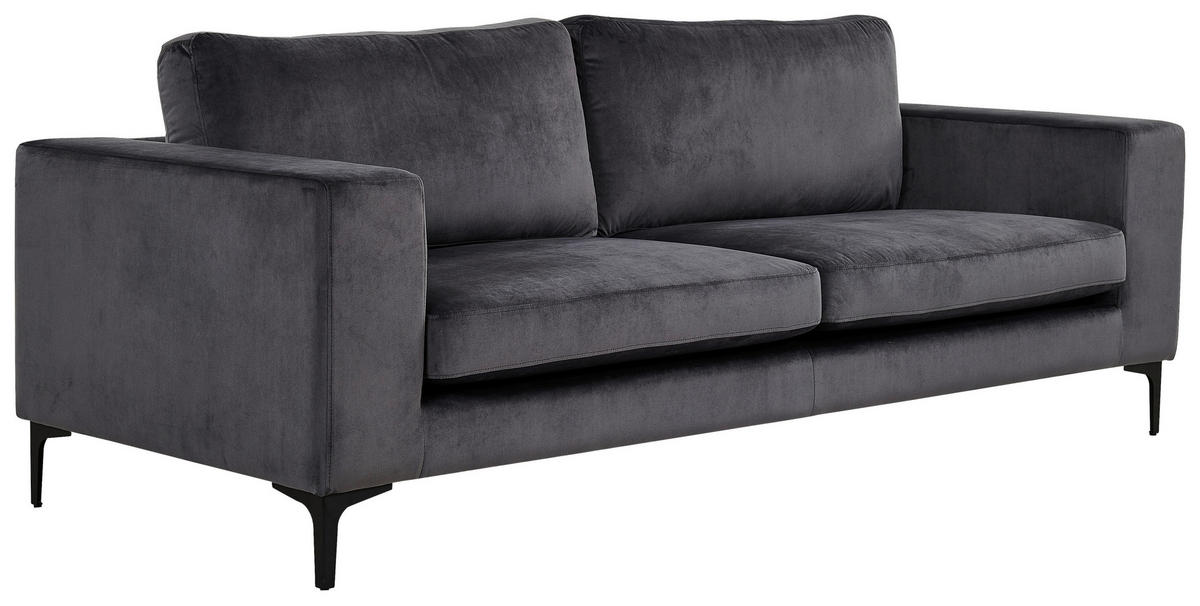 2-SITZER-SOFA Schwarz, Dunkelgrau  - Dunkelgrau/Schwarz, Design, Kunststoff/Textil (215/84/88cm) - Livetastic