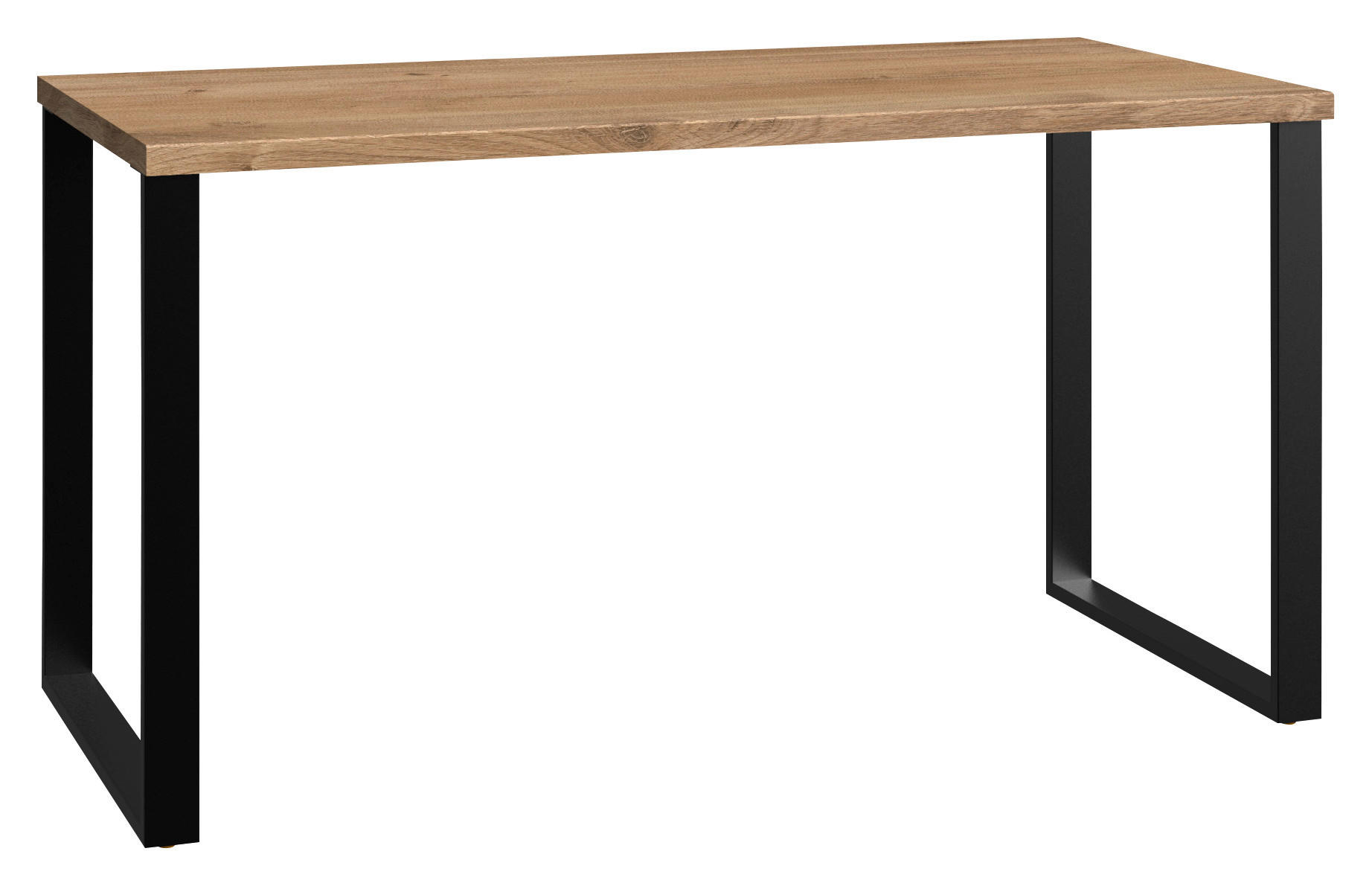 Schreibtisch in Eichefarbe 140/70/74 cm  - Eichefarben/Graphitfarben, Design, Holzwerkstoff/Metall (140/70/74cm) - MID.YOU