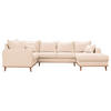 WOHNLANDSCHAFT in Textilgeflecht Ecru  - Wengefarben/Ecru, Design, Holz/Textil (167/296/170cm) - Livetastic