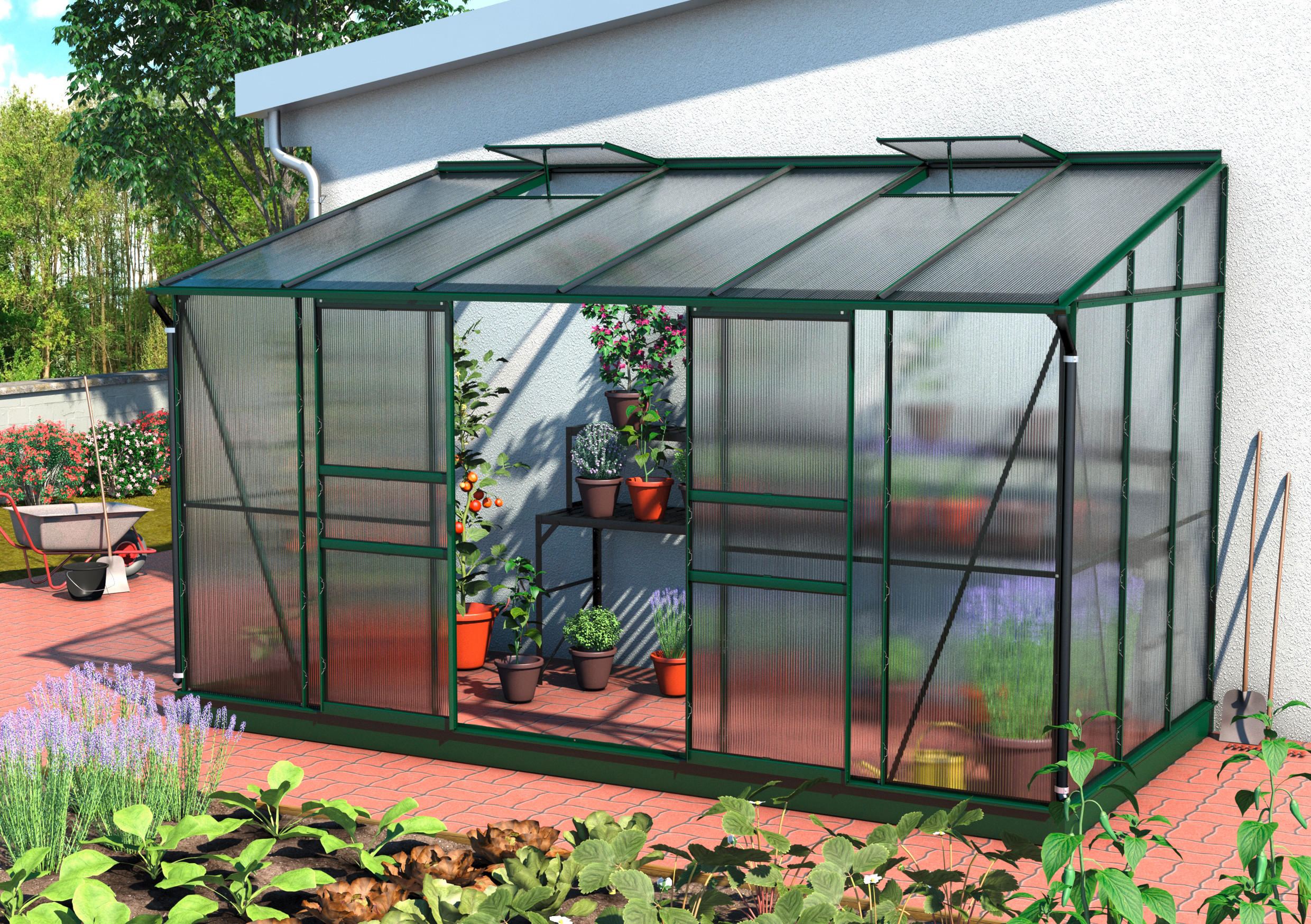 Gewächshausbausatz Ida 7800 7,8 M2 Metall/kunstoff