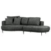 ECKSOFA in Chenille Dunkelgrau  - Dunkelgrau/Schwarz, Konventionell, Textil/Metall (140/275cm) - Carryhome