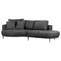 ECKSOFA in Chenille Dunkelgrau  - Dunkelgrau/Schwarz, Konventionell, Textil/Metall (140/275cm) - Carryhome