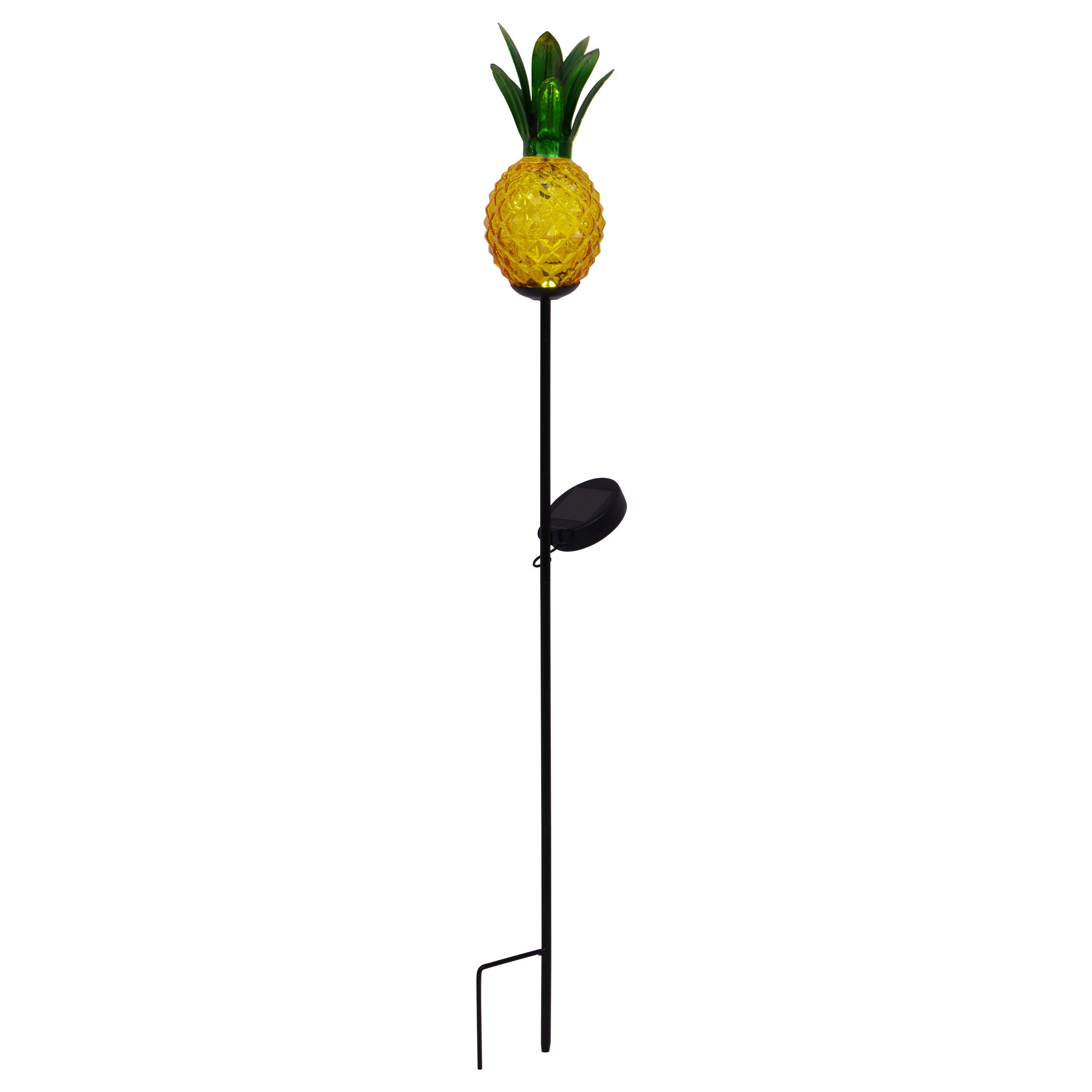 SOLARLEUCHTE Ananas 10 cm /81 cm  cm   - Schwarz/Orange, Basics, Glas/Metall (10 cm /81 cm cm) - Näve