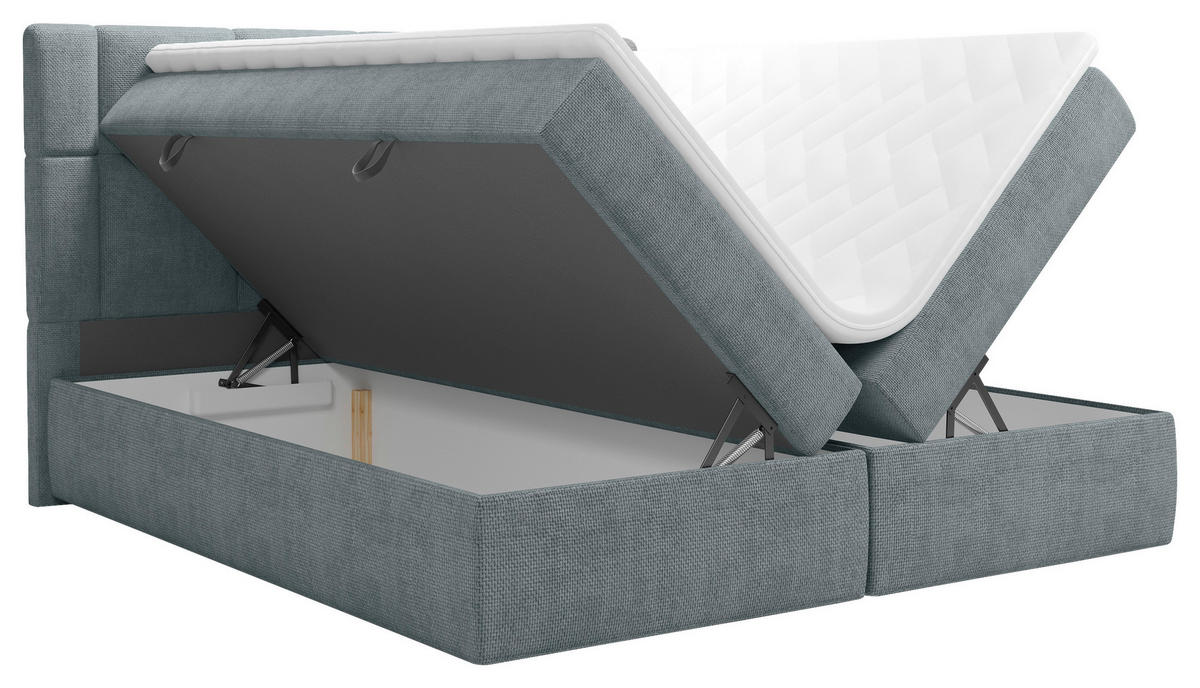 BOXBETT 180/200 cm  in Graublau  - Graublau/Schwarz, MODERN, Holz/Holzwerkstoff (180/200cm) - Boxxx