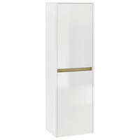 MIDISCHRANK 38,3/127/33 cm  - Eichefarben/Weiß, Design, Glas/Holzwerkstoff (38,3/127/33cm) - Musterring