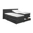 BOXSPRINGBETT Webstoff 180/200 cm INKL. Matratze, Topper - Silberfarben/Schwarz, Design, Kunststoff/Textil (180/200cm) - CARRYHOME