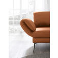RÉCAMIERE in Echtleder Cognac  - Chromfarben/Cognac, Design, Leder/Metall (209/85-109/95-16cm) - Dieter Knoll