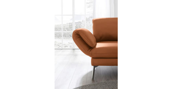 RÉCAMIERE in Echtleder Cognac - Chromfarben/Cognac, Design, Leder/Metall (209/85-109/95-16cm) - Dieter Knoll
