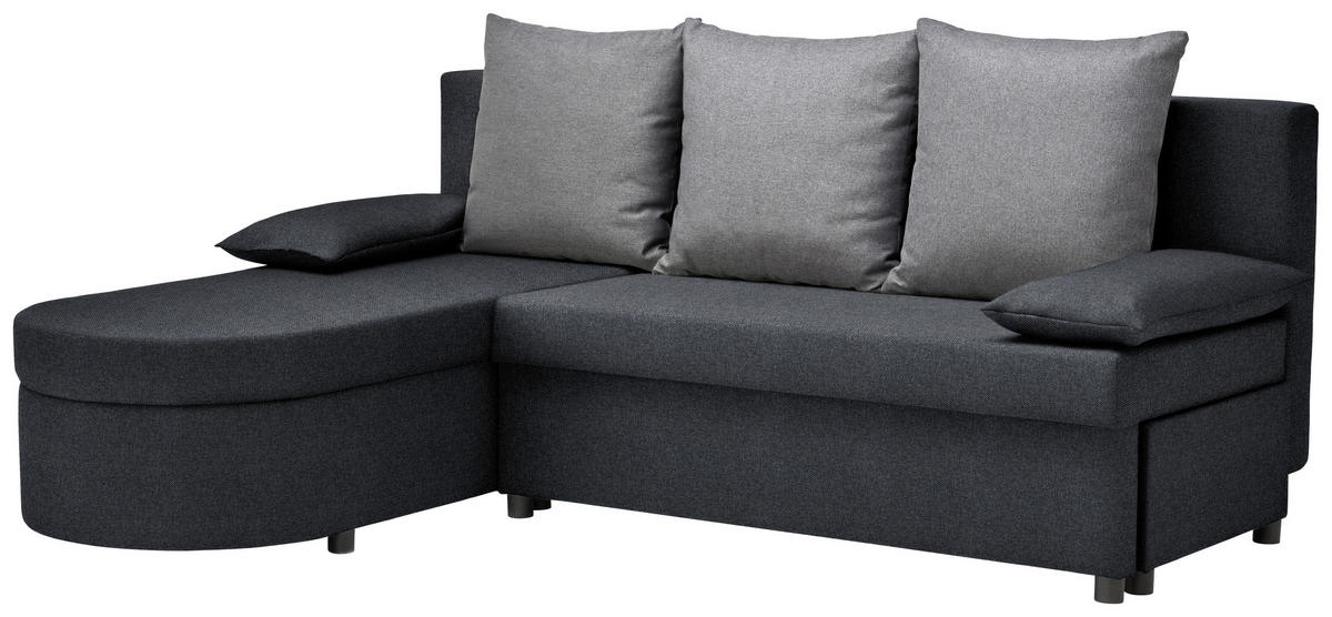 ECKSOFA in Webstoff Anthrazit, Dunkelgrau  - Dunkelgrau/Anthrazit, Trend, Textil (159/196cm) - Ti'me