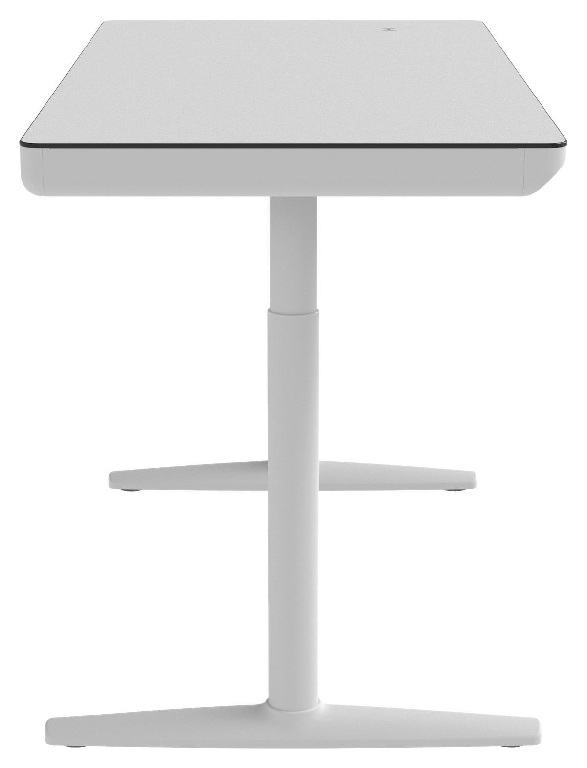 SKRIVBORD 140/70/73-118 cm  i vit  - vit, Design, metall/trämaterial (140/70/73-118cm) - Novel