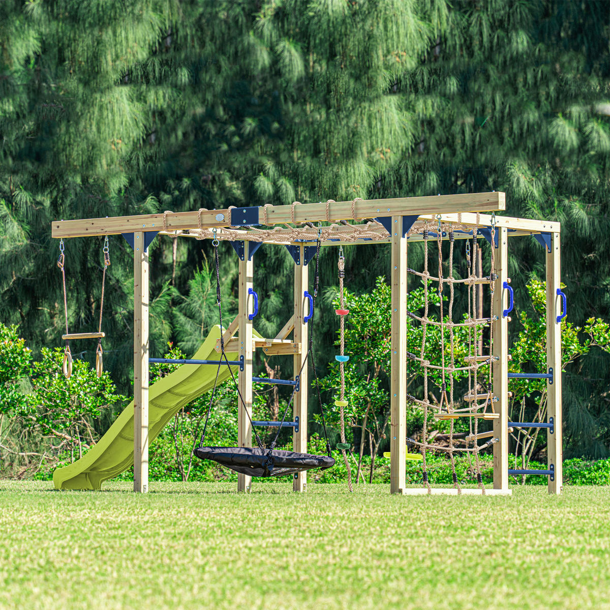PROLÉZAČKA - limetková/modrá, Basics, dřevo/plast (522,5/196/205cm) - Ambia Garden