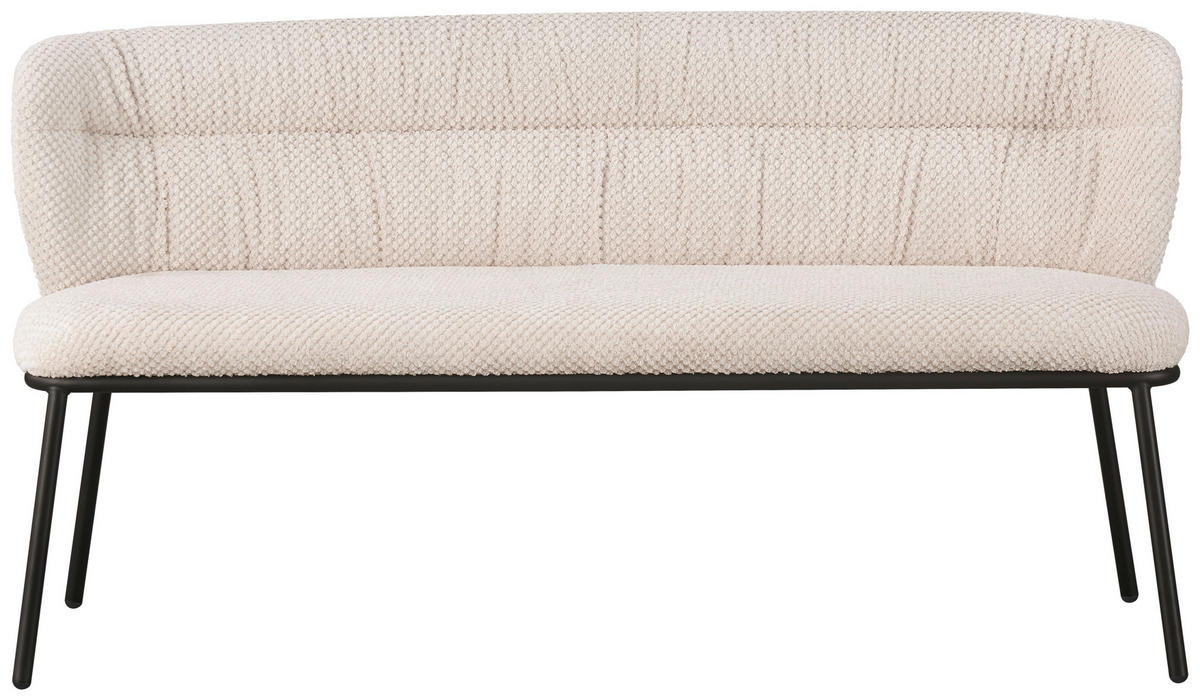 SITZBANK in Metall, Textil Schwarz, Beige  - Beige/Schwarz, Design, Textil/Metall (159/80,5/62,5cm) - Stylife