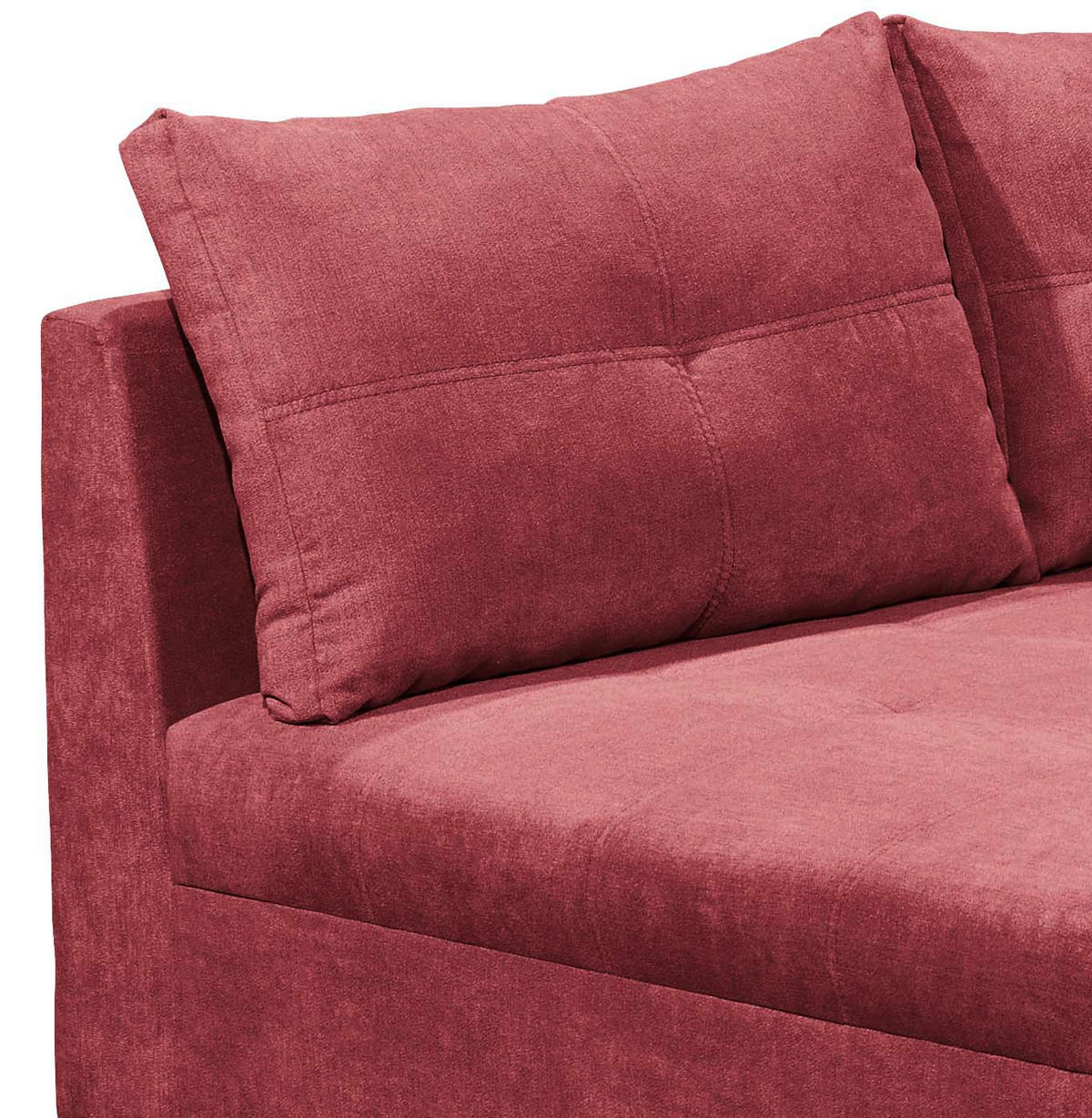 ECKSOFA Beere Mikrovelours  - Beere/Schwarz, Basics, Kunststoff/Textil (176/248cm) - MID.YOU