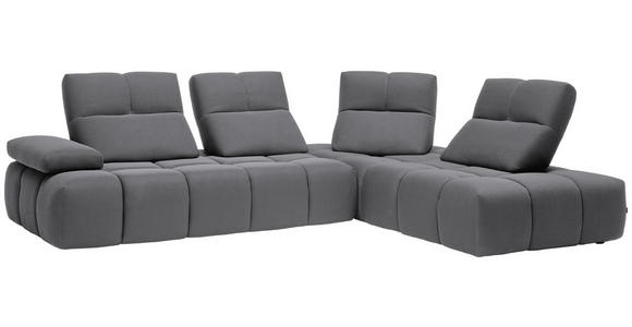 ECKSOFA in Struktur Grau 313/233 cm - Schwarz/Grau, Design, Kunststoff/Textil (313/233cm) - Emilio Belluti
