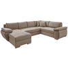 WOHNLANDSCHAFT in Cord Graubraun  - Chromfarben/Graubraun, KONVENTIONELL, Textil/Metall (157/305/219cm) - Livetastic