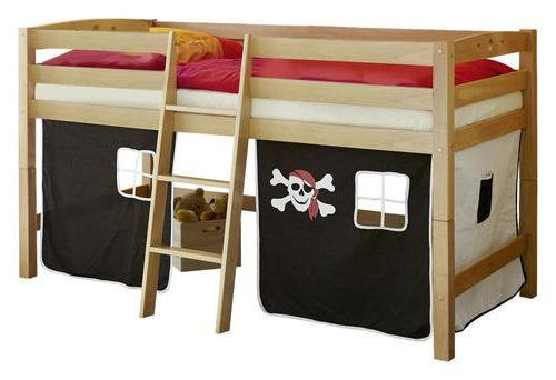 Hochbett 90/200 cm in Schwarz, Weiß