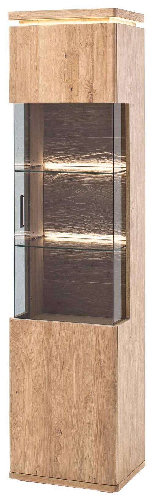 VITRÍNA, trámový dub, dub bianco, 50/204/37 cm - šedá/dub bianco, Moderní, kov/dřevo (50/204/37cm) - Linea Natura