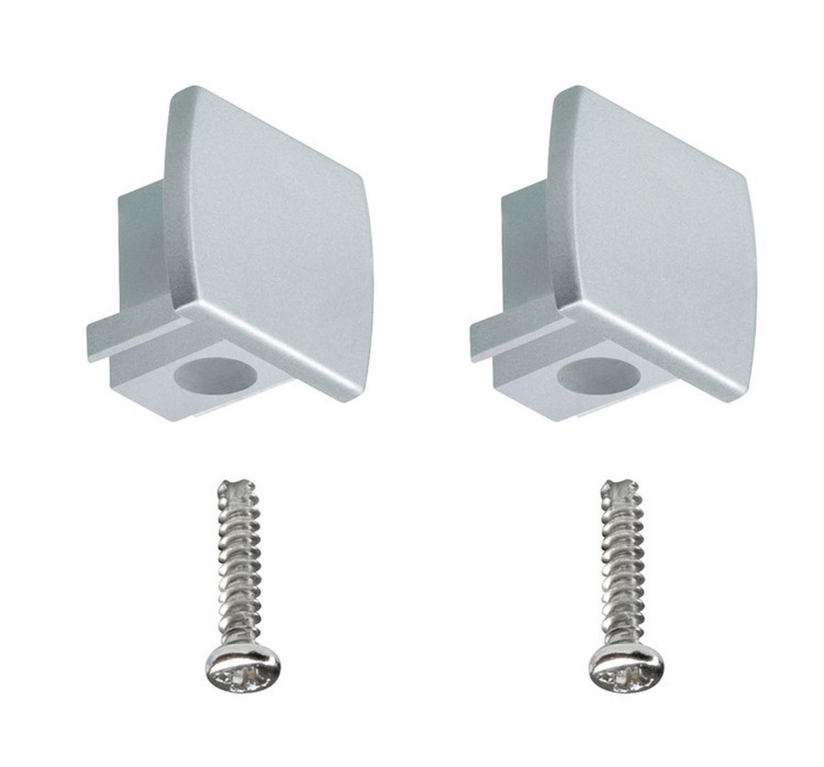 URAIL SCHIENENSYSTEM-ENDKAPPEN - Chromfarben, Design, Kunststoff (1,3/1,8/2,1cm) - Paulmann