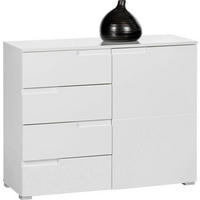 KOMMODE Spice  in 100/80/40 cm  - Weiß Hochglanz/Silberfarben, Design, Holzwerkstoff/Kunststoff (100/80/40cm) - Carryhome
