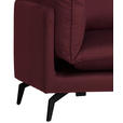 ECKSOFA Bordeaux Samt  - Bordeaux/Schwarz, Design, Textil/Metall (241/200cm) - Carryhome