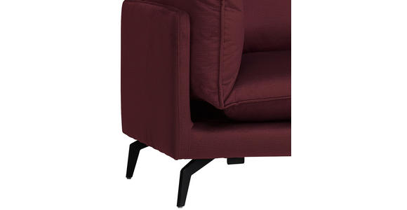 ECKSOFA Bordeaux Samt  - Bordeaux/Schwarz, Design, Textil/Metall (241/200cm) - Carryhome