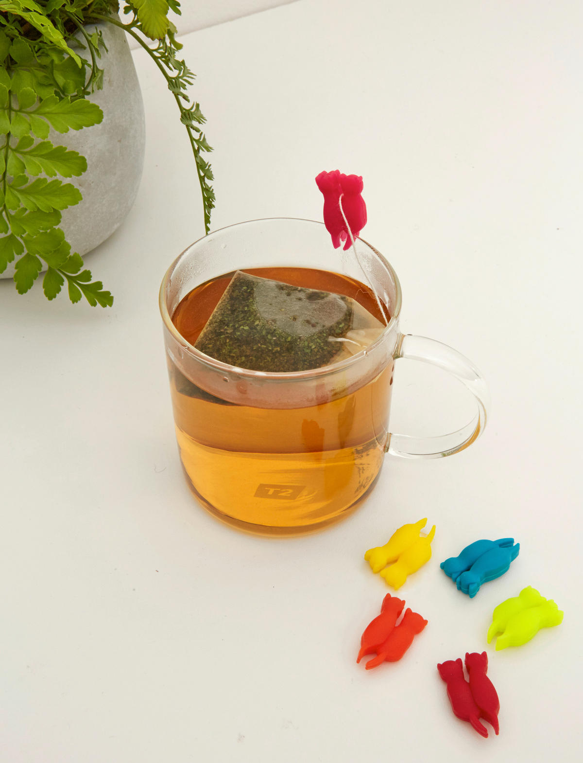 SADA ZNAČIEK NA POHÁRE - viacfarebná, Basics, plast (2/13/8cm) - Kikkerland