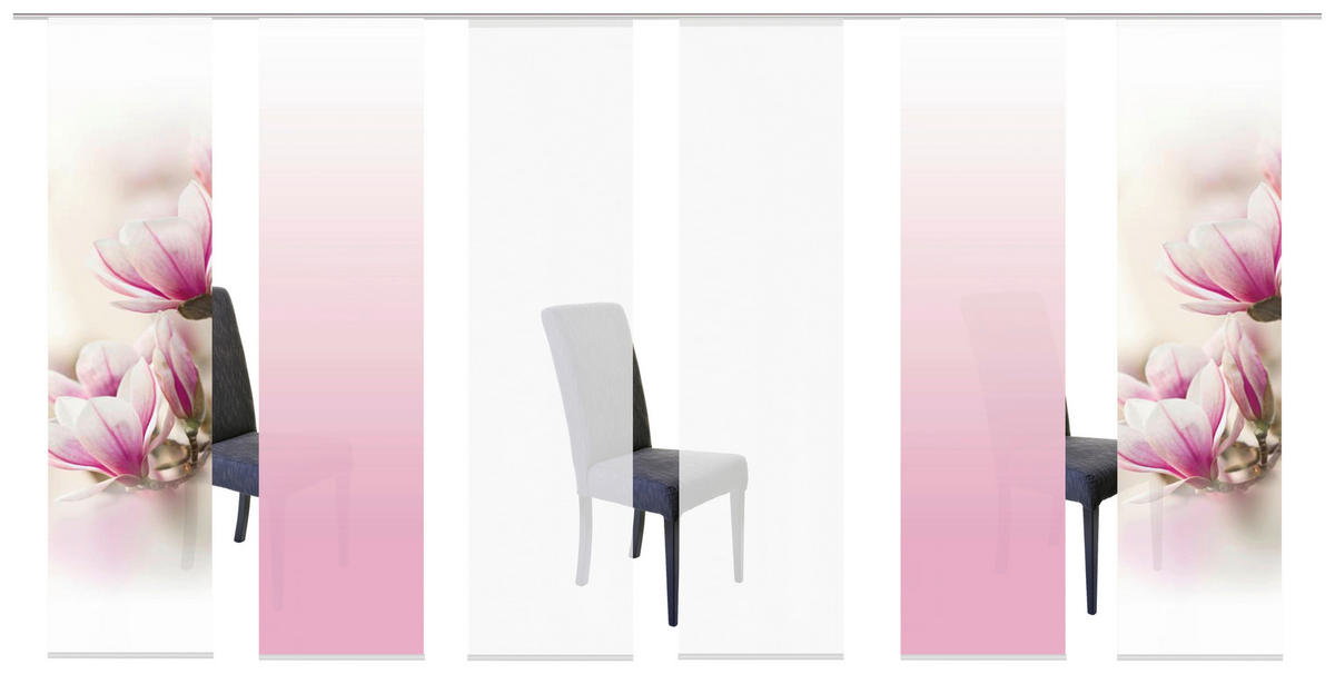 PANELOVÝ ZÁVĚS, 6x60/245 cm - růžová, Basics, textil (6x60/245cm)