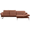 ECKSOFA in Webstoff Terracotta  - Anthrazit/Terracotta, Design, Textil/Metall (299/203cm) - Himolla