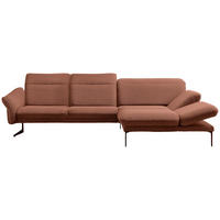 ECKSOFA in Webstoff Terracotta  - Anthrazit/Terracotta, Design, Textil/Metall (299/203cm) - Himolla