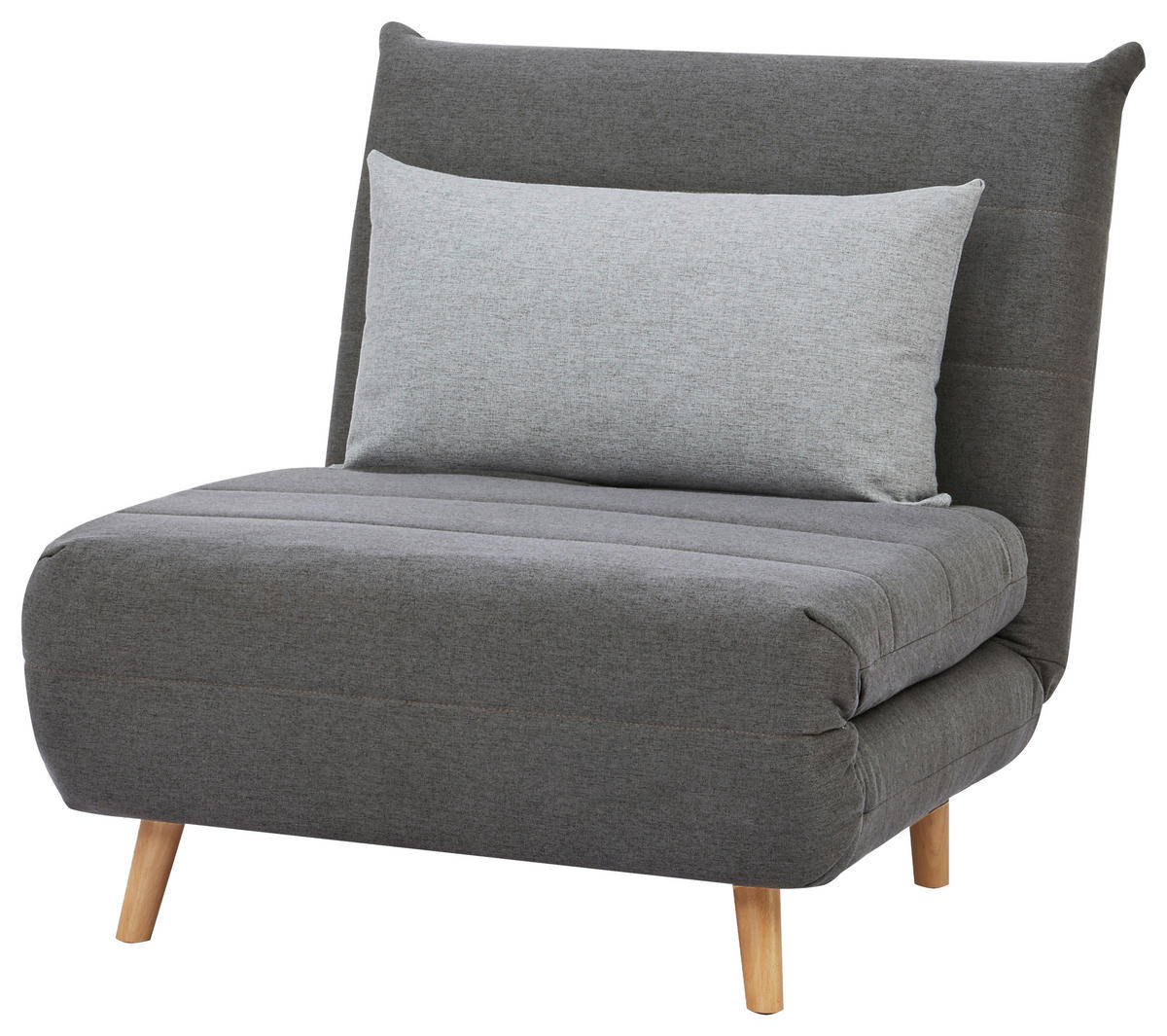 SCHLAFSESSEL Webstoff Grau, Hellgrau    - Hellgrau/Naturfarben, MODERN, Holz/Kunststoff (77/84/91cm) - Livetastic