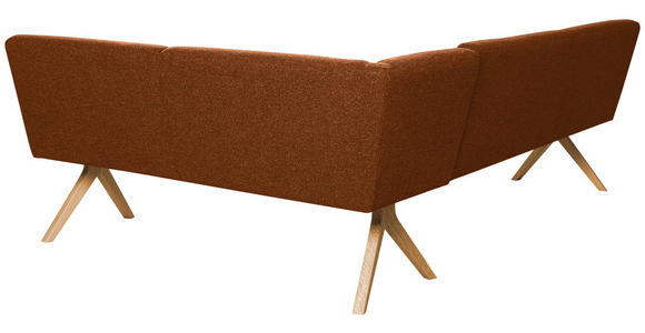 ECKBANK 218/172 cm Webstoff Haselnussfarben Eiche vollmassiv   - Eichefarben/Haselnussfarben, KONVENTIONELL, Holz/Textil (218/172cm) - Linea Natura