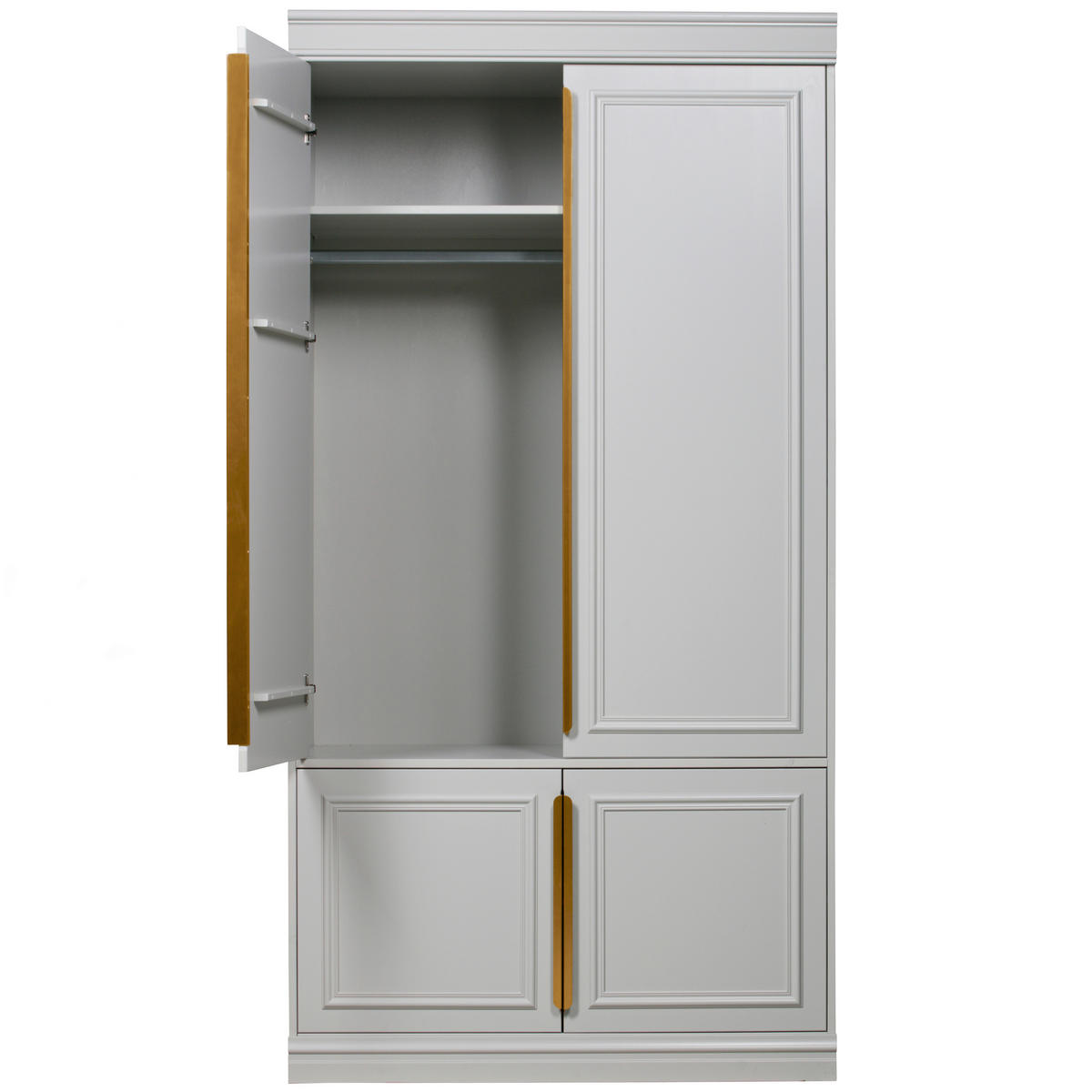 GARDEROBENSCHRANK Organize  in 110/215/62 cm  - Roségold/Hellgrau, Design, Holz/Holzwerkstoff (110/215/62cm) - Livetastic