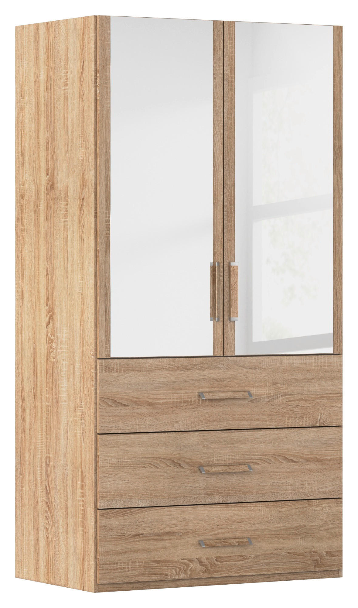 DREHTÜRENSCHRANK 101/197/60 cm 2-türig Sonoma Eiche  - Sonoma Eiche, Design, Glas/Holzwerkstoff (101/197/60cm) - Novel