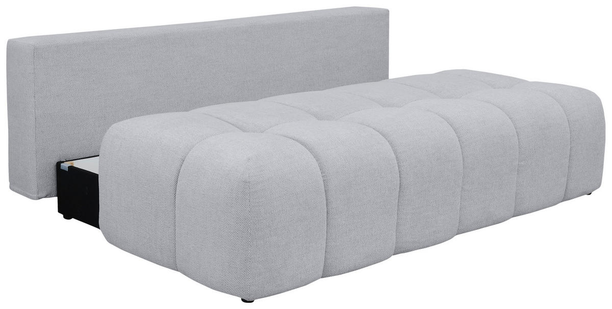 BOXSPRINGSOFA in Chenille Hellgrau  - Hellgrau/Schwarz, MODERN, Kunststoff/Textil (210/72/105cm) - Cantus