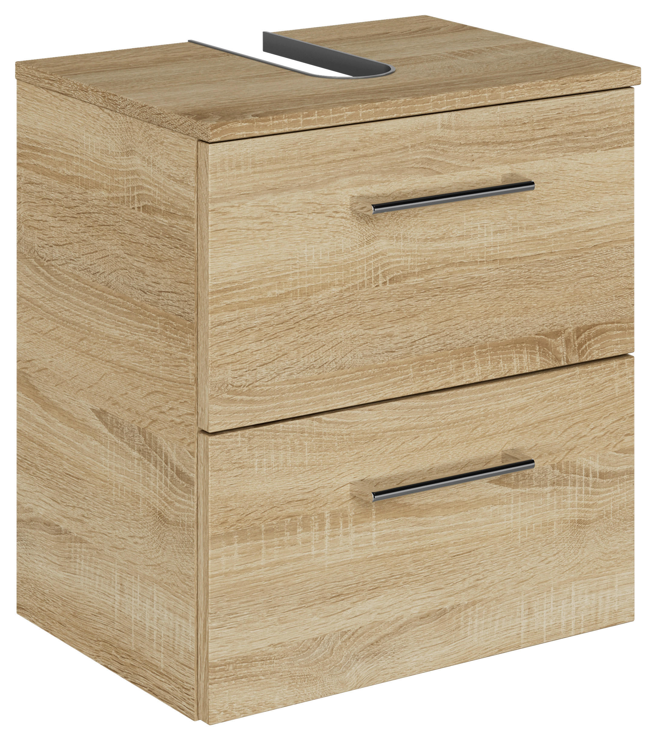 WASCHBECKENUNTERSCHRANK 45/49,8/33,3 cm  - Chromfarben/Eiche Bianco, KONVENTIONELL, Holzwerkstoff/Metall (45/49,8/33,3cm) - Sadena